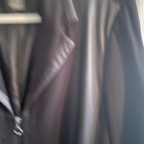 5 for $15. TanJay Black Blazer with faux leather stripes - Picture 3 of 6